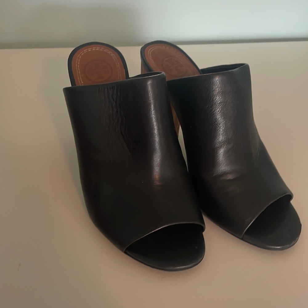 Tory Burch Black Leather Heels